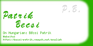 patrik becsi business card