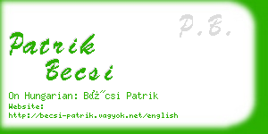 patrik becsi business card